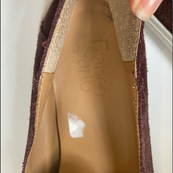 Franco Sarto Mitchell Maroon Burgundy Suede Slip On Sneaker Loafers 8.5 - Picture 9 of 9